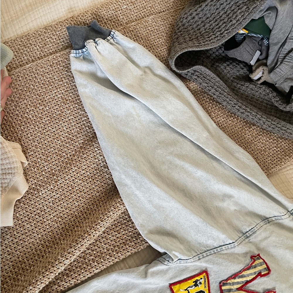 Vintage Patchwork Denim varsity patchwork 80s Jac… - image 6